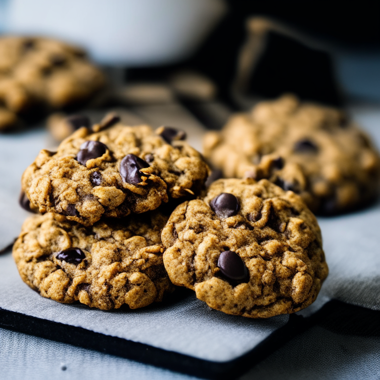 Banana Oatmeal Cookies with Dark Chocolate Chips, 4k