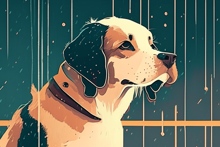an image of a dog in lofi style