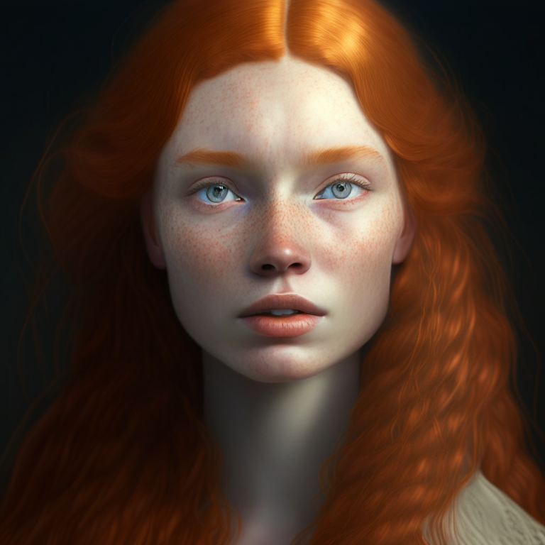 A portrait of a beautiful  hyperrealistic ginger princess, deitailed, high resolution 