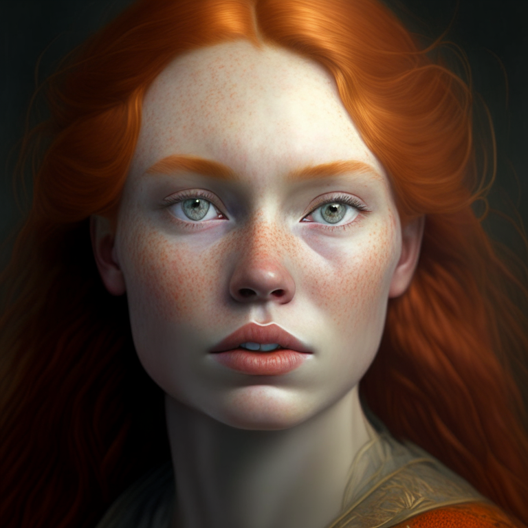 A portrait of a beautiful  hyperrealistic ginger princess, deitailed, high resolution 