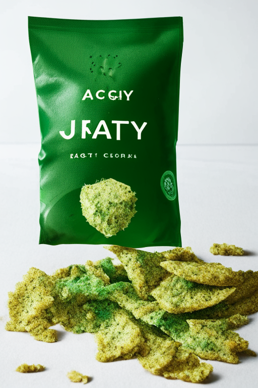 Crispy jaggy potato chips with matcha