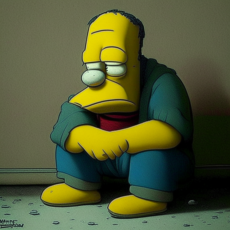 homero simpsom triste