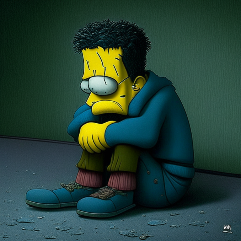 imagen de bart triste