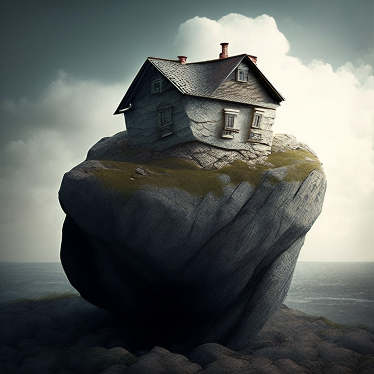 house over a rock