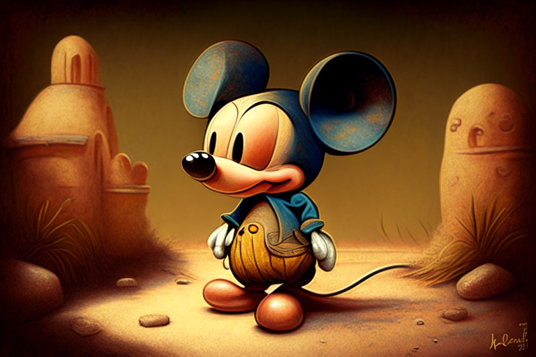 micke mouse in the piccaso style