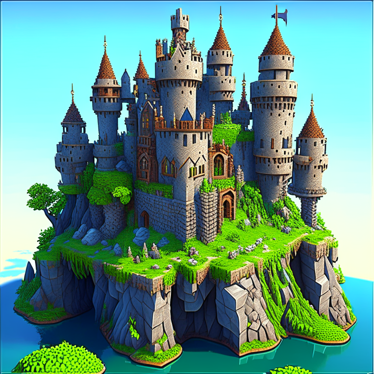 Minecraft cool castle landscape