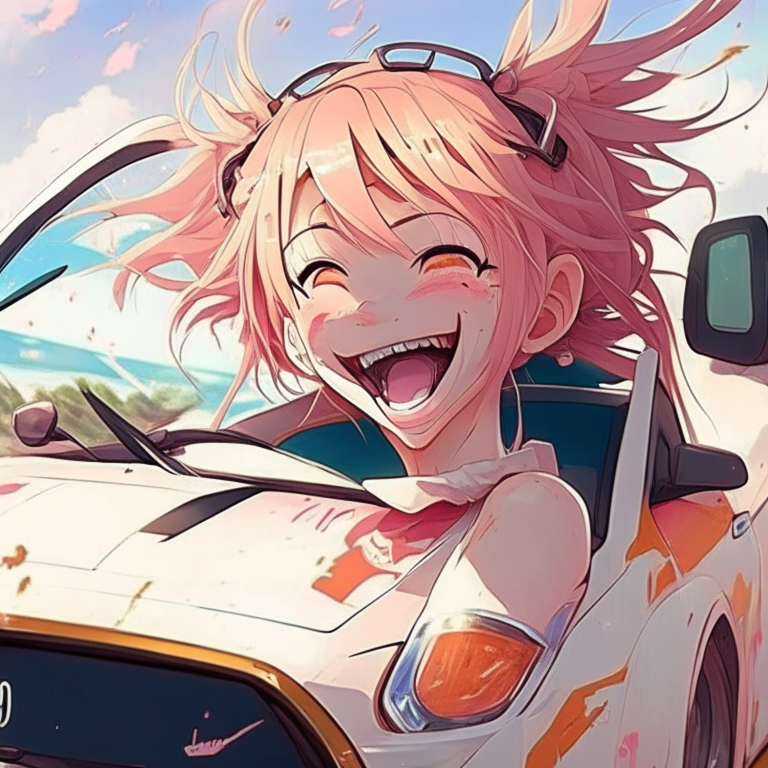 Pretty anime Car laughing 🤣