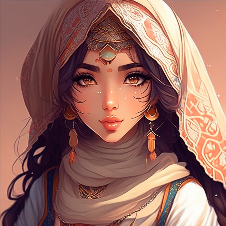 Design me, beautiful anime Moroccan girls 