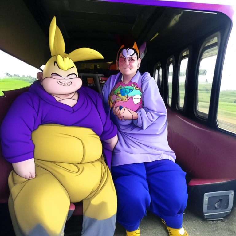 Yajirobe & Karin From Dragón Ball At The Bus In Ohio