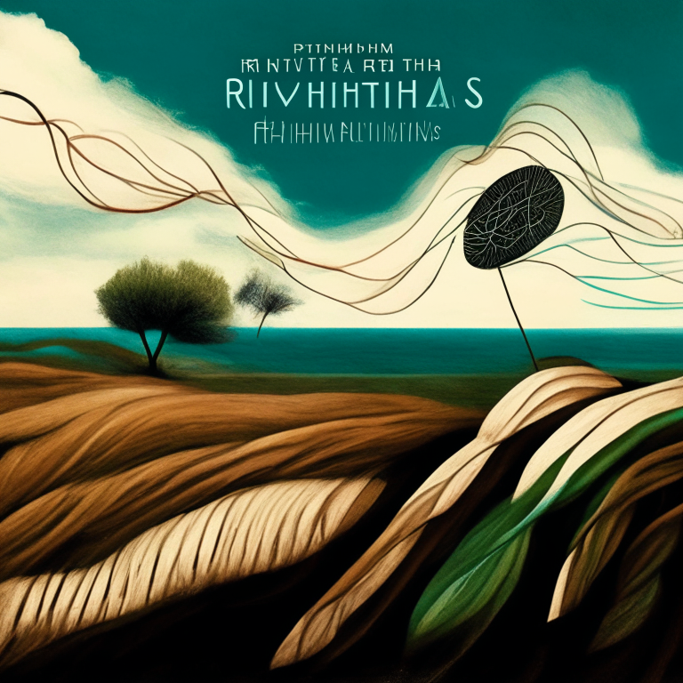 Cover art for an electro folk album called 'Rhythms of the Wind' in an organic argentine style