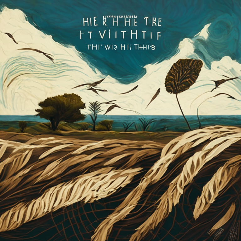Cover art for an electro folk album called 'Rhythms of the Wind' in an organic argentine style, with a more textured background