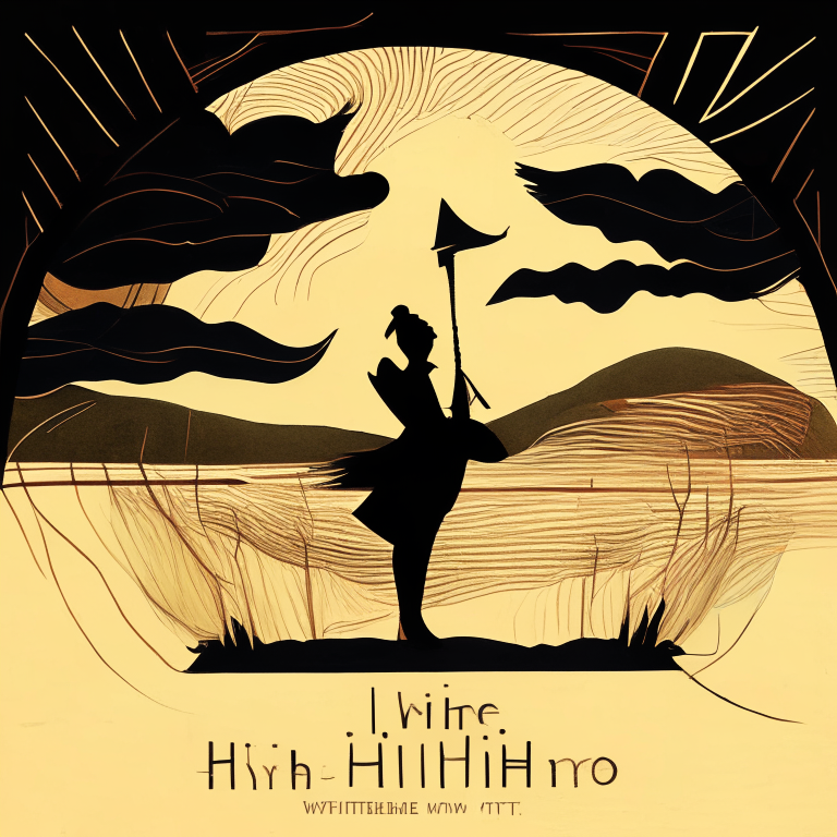 Cover art for an electro folk album called 'Rhythms of the Wind' in an organic argentine style, with a silhouette of a musician
