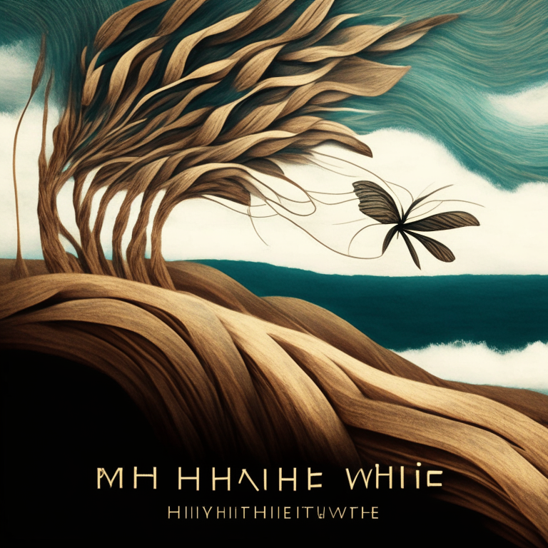 Cover art for an electro folk album called 'Rhythms of the Wind' in an organic argentine style, with a textured background and wind motif