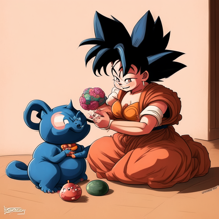 Goku Playing With Mrs. popo