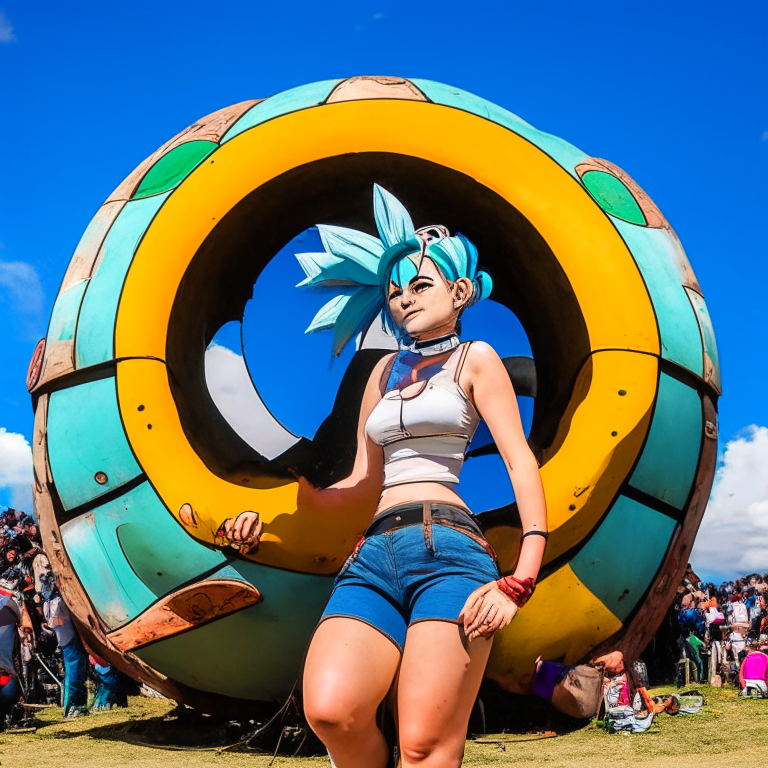 Bulma From Dragon Ball At The Gigant Wheel At Horizons Festival (A Festival Near San José Volcano In Santiago Chile)