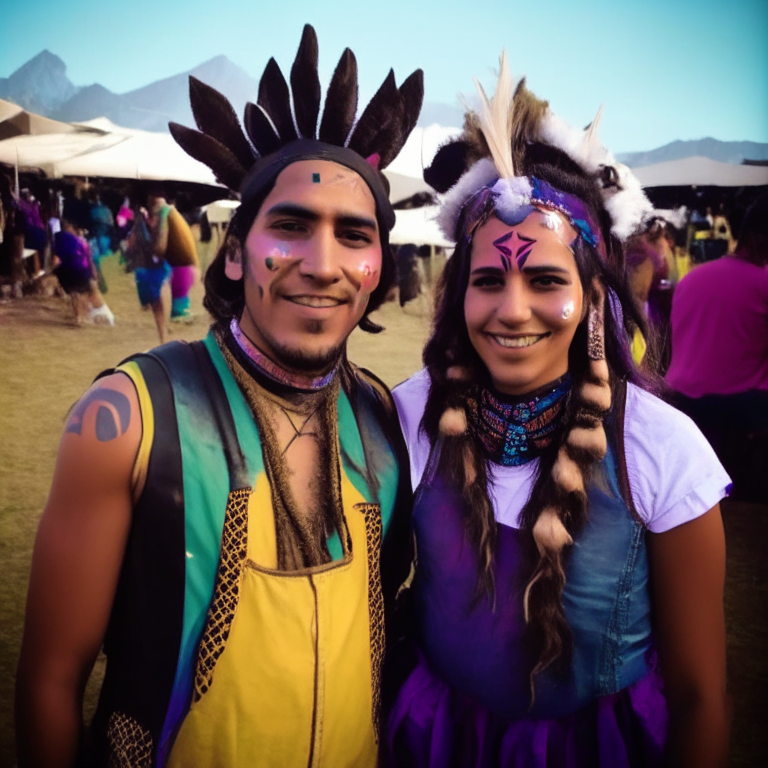 Louie Pérez And His Sister Before Going On The Stage Of Horizons Festival (A Festival Near San José Volcano In Santiago Chile)