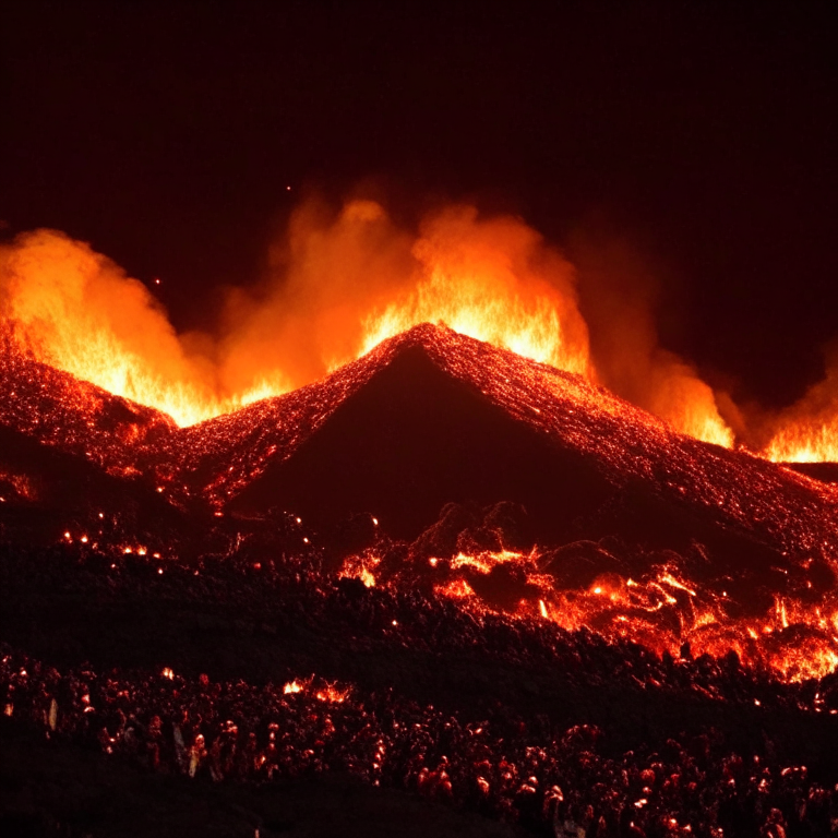 A lot of lava in the Horizons Festival (A Festival Near San José Volcano In Santiago Chile)