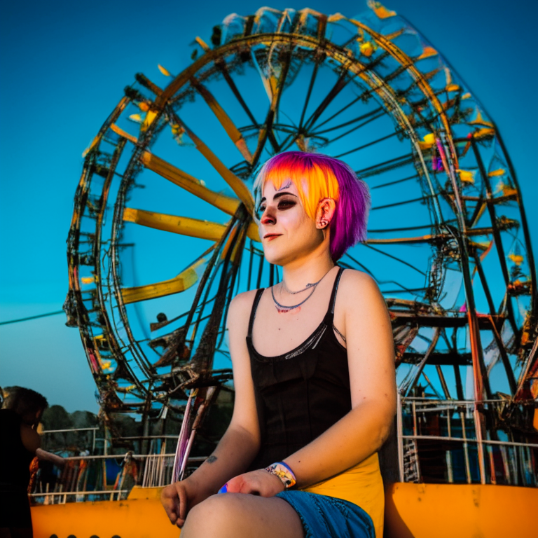 Bulma At The Ferris Wheel At Horizons Festival (A Festival Near San José Volcano in Santiago Chile) 