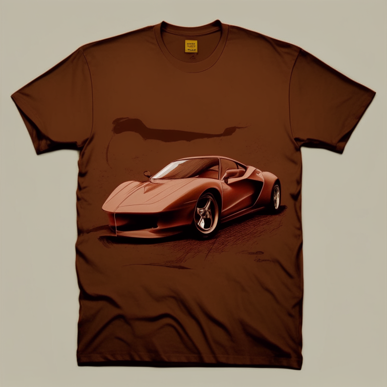 Design me light brown t-shirt, red Ferrari 