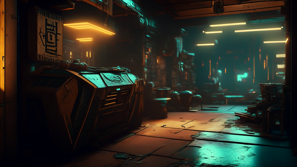 Cyberpunk 2077 but everything is made of wood, yperrealistic, fine detals, extreme ray tracing, volumetric lighting, rtx, ssao, ambient occlusion