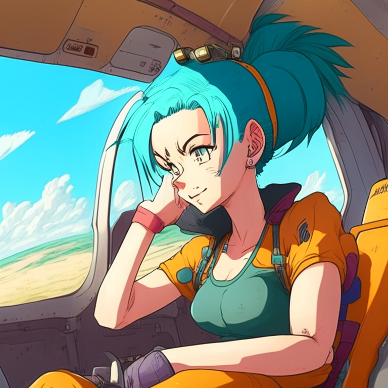Bulma At The Plane 