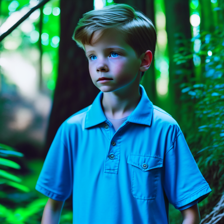 A handsome boy wearing  blue shirt 