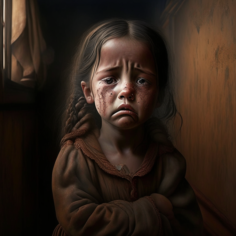 “Nixzmary Brown 7 -year-old girl , crying, sad, in the house old”
