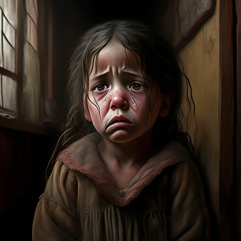 “Nixzmary Brown 7 -year-old girl , crying, sad, in the house old”
