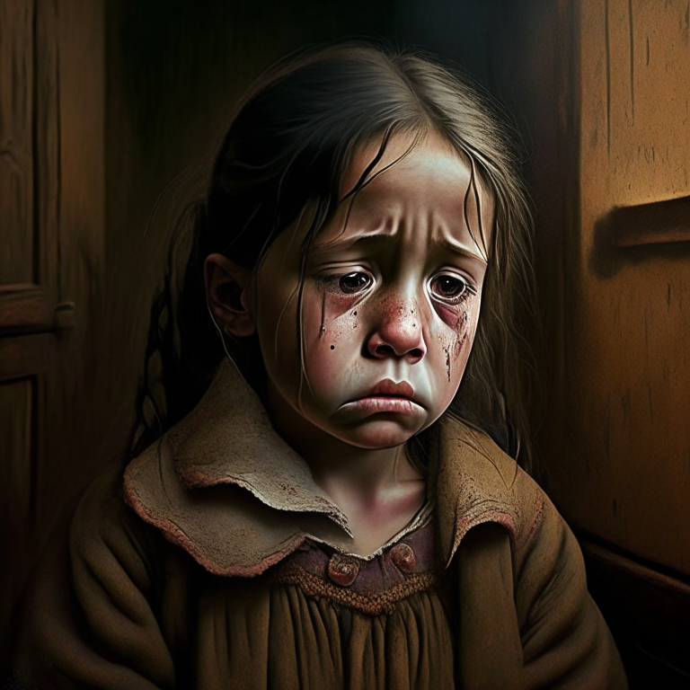 “Nixzmary Brown 7 -year-old girl , crying, sad, in the house old”
