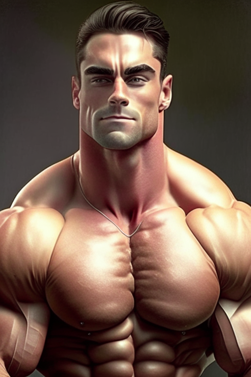 Realistic handsome bodybuilder 