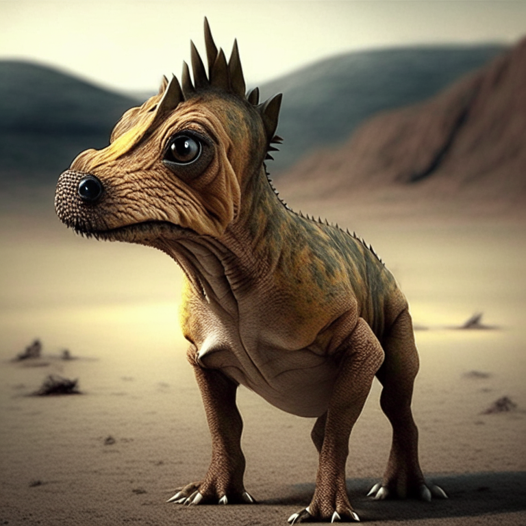 a dinosaur that looks like a dog