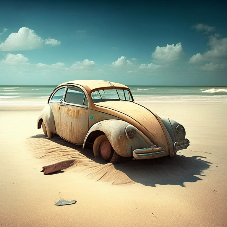 Coche en la playa