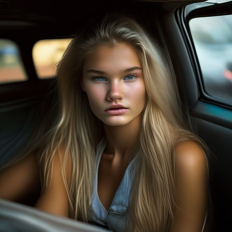 Jennifer Kesse beautyful,  look at the camera, 22 year old. seat near the car, sad
