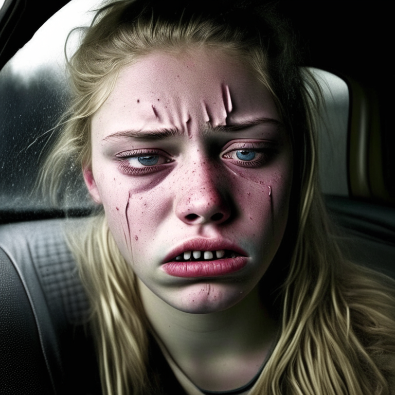 “Jennifer Kesse beautyful, look at the camera, 22 year old. seat near the car, , crying”
