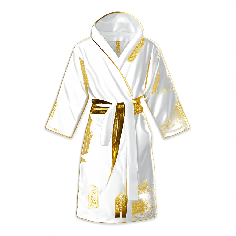 Design me  golden dressing gown, white, palamsticker 