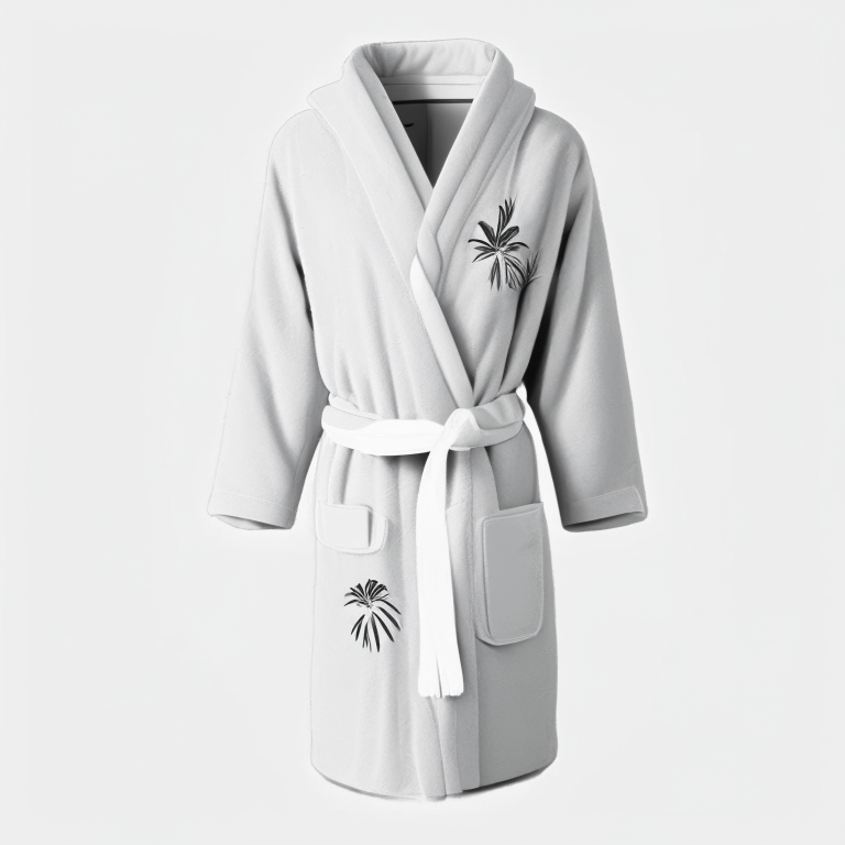 Design me   grey dressing gown, white, palm sticker 