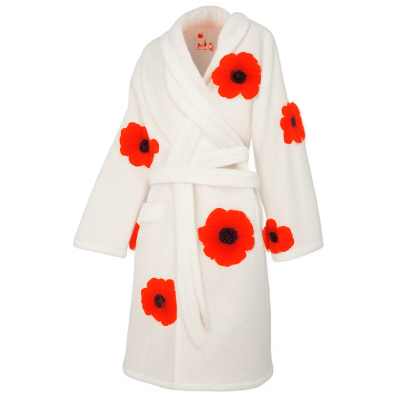 Design me  orange dressing gown, white, poppy 