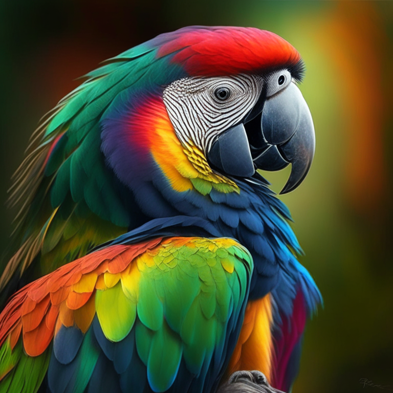 A beautiful colourful realistic parrot
