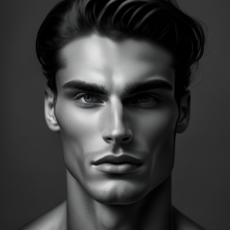 A portrait of a handsome male model 