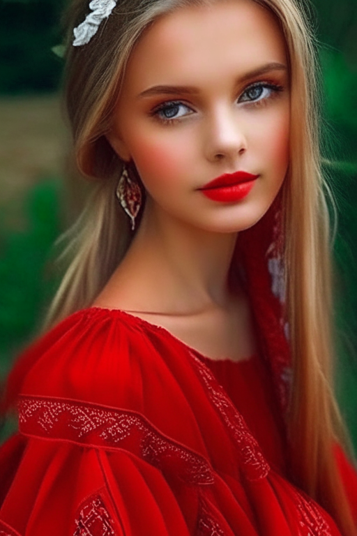 Gorgeous Lithuanian girl, with beautiful red dress 🥻