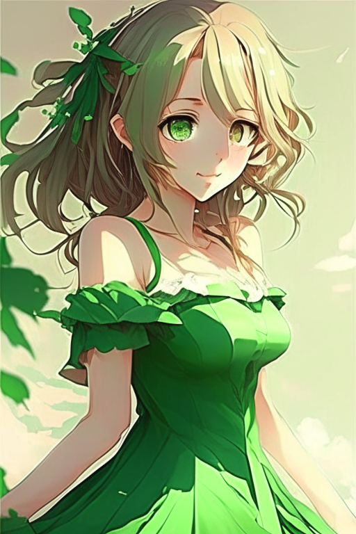 Gorgeous Australian girl anime, with green dress 👗
