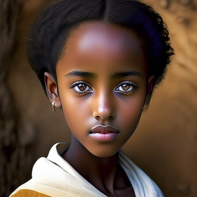 Hana Williams 14 year old in Ethiopia, beautyful, short hair
 