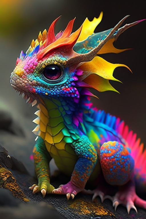 A colourful baby dragon