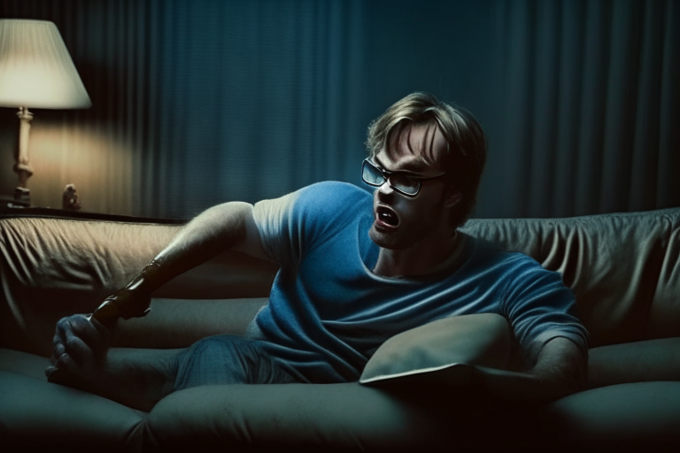 Jeffrey Dahmer hitting a person with baseball bat in a couch inside dark apartment, ultra realistic UHD