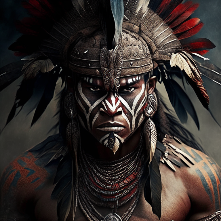 a tribal warrior ready for battle