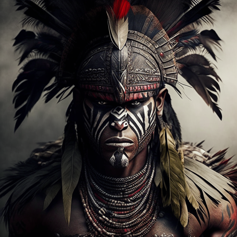 a tribal warrior ready for war