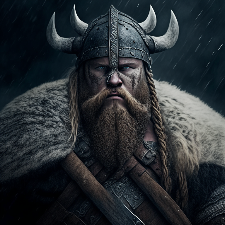 a viking warrior with a beard. a viking warrior