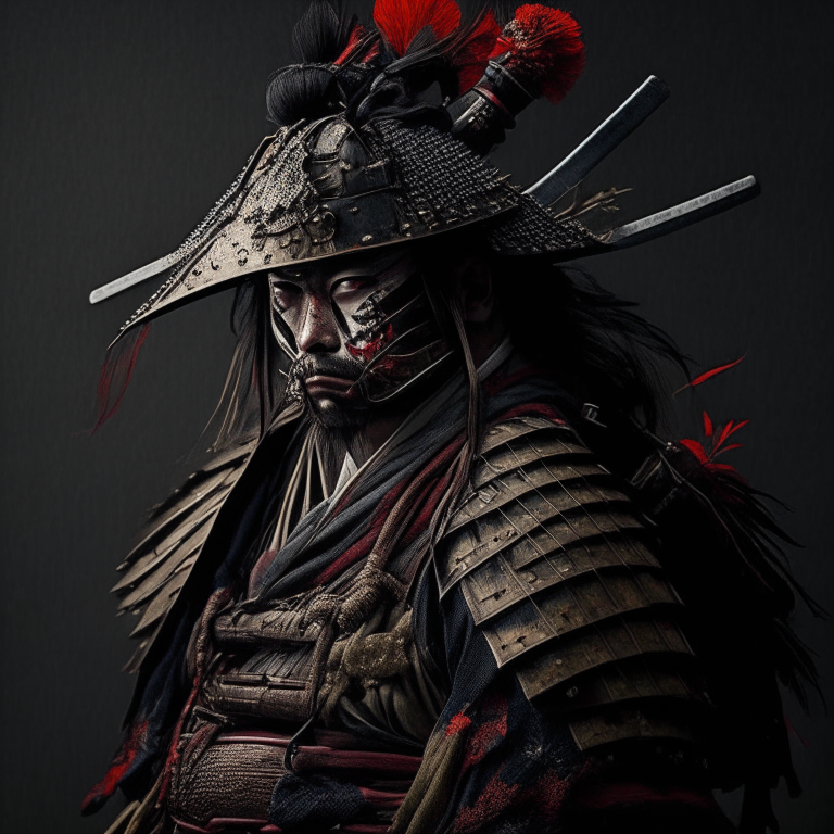 a samurai warrior with a new haircut. a samurai warrior