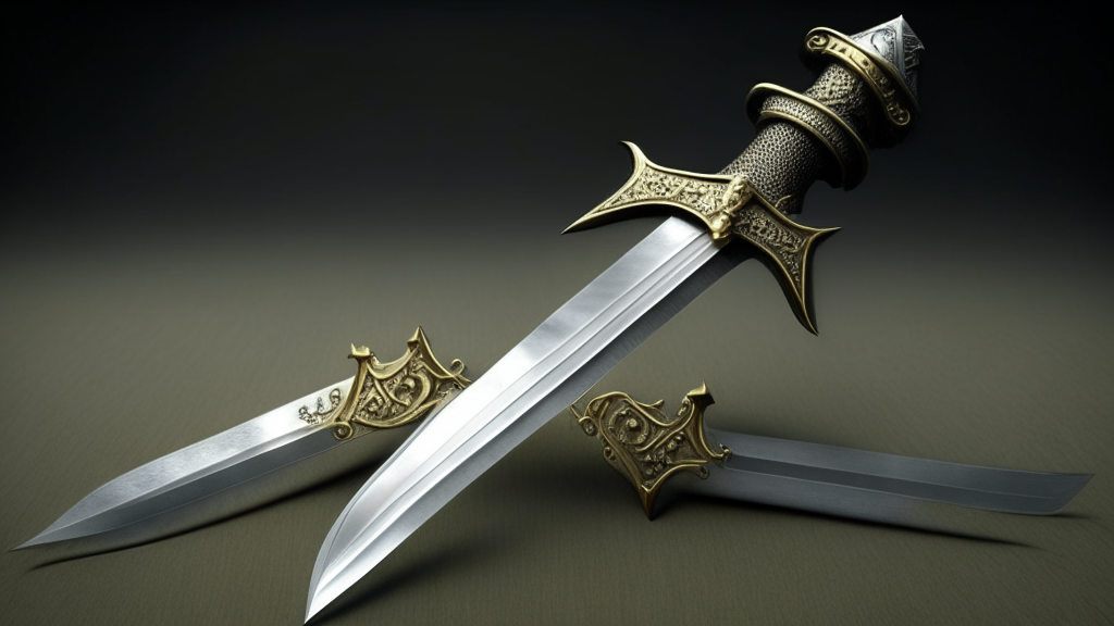 templar style sword with a hollow fuller