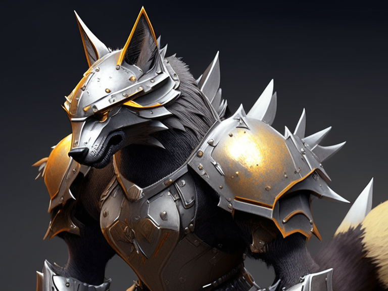 armored werefox with rounded, curved armor